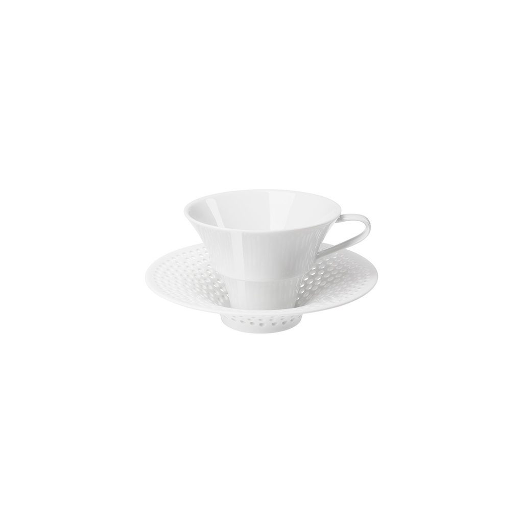 Kaffee- und Teetasse mit hohem Unterteller Ø165