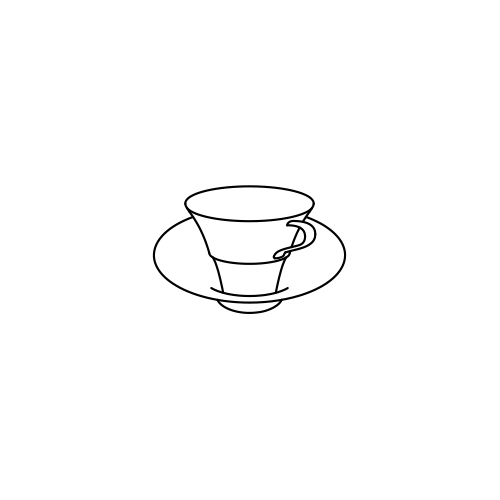 Kaffee- und Teetasse mit hohem Unterteller Ø165