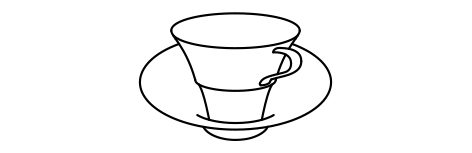 Kaffee- und Teetasse mit hohem Unterteller Ø165
