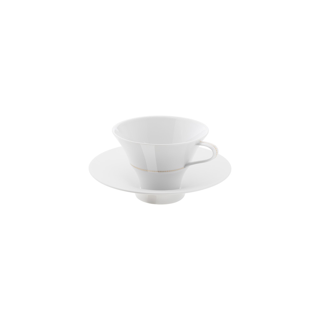 Kaffee- und Teetasse mit hohem Unterteller Ø165