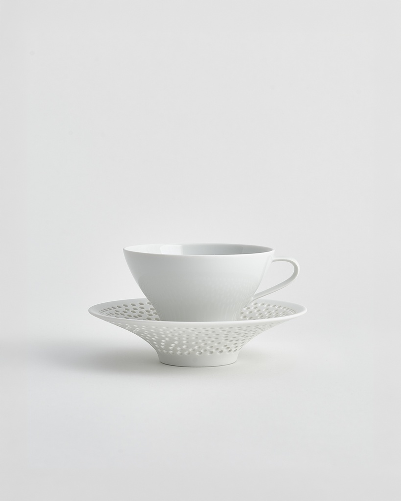 Kaffee- und Teetasse mit hohem Unterteller Ø165