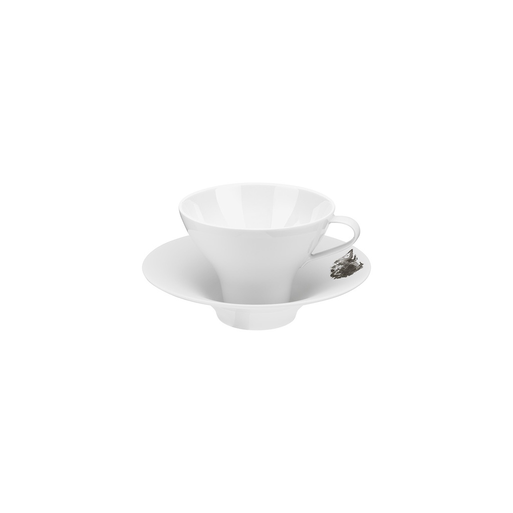 Kaffee- und Teetasse mit hohem Unterteller Ø165