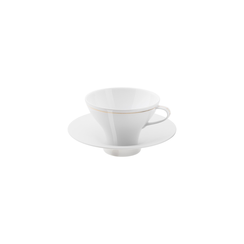 Kaffee- und Teetasse mit hohem Unterteller Ø165