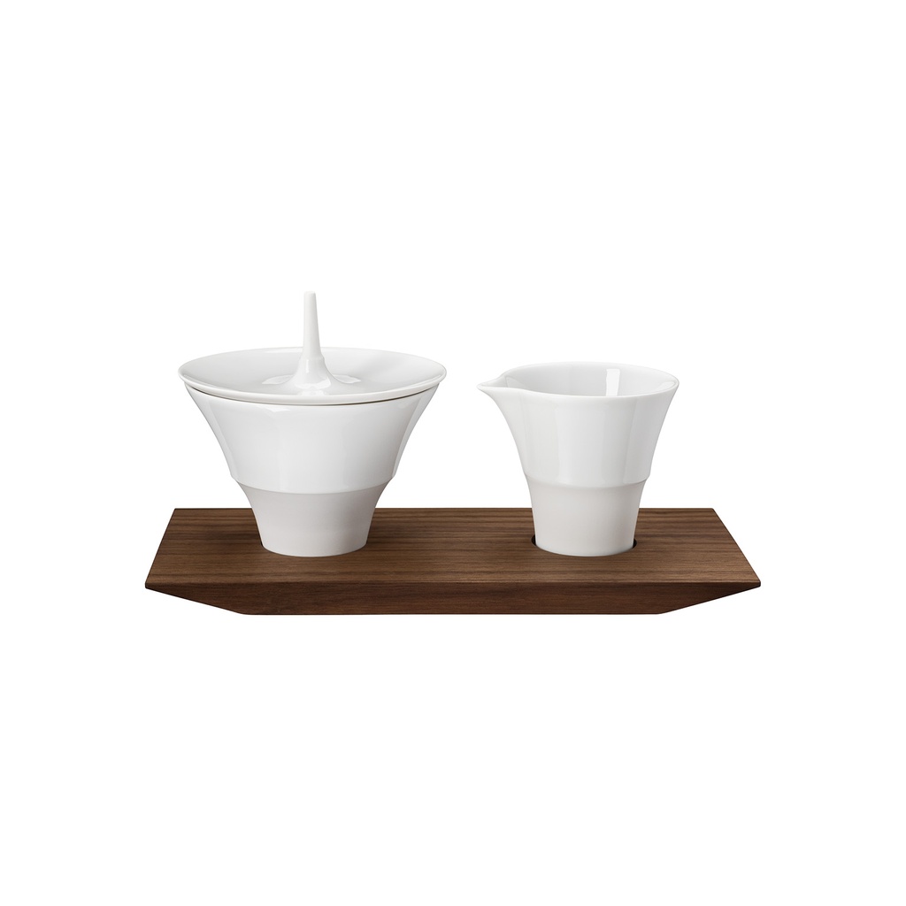 Set of 2 Milk & Sugar Dishes on Tray