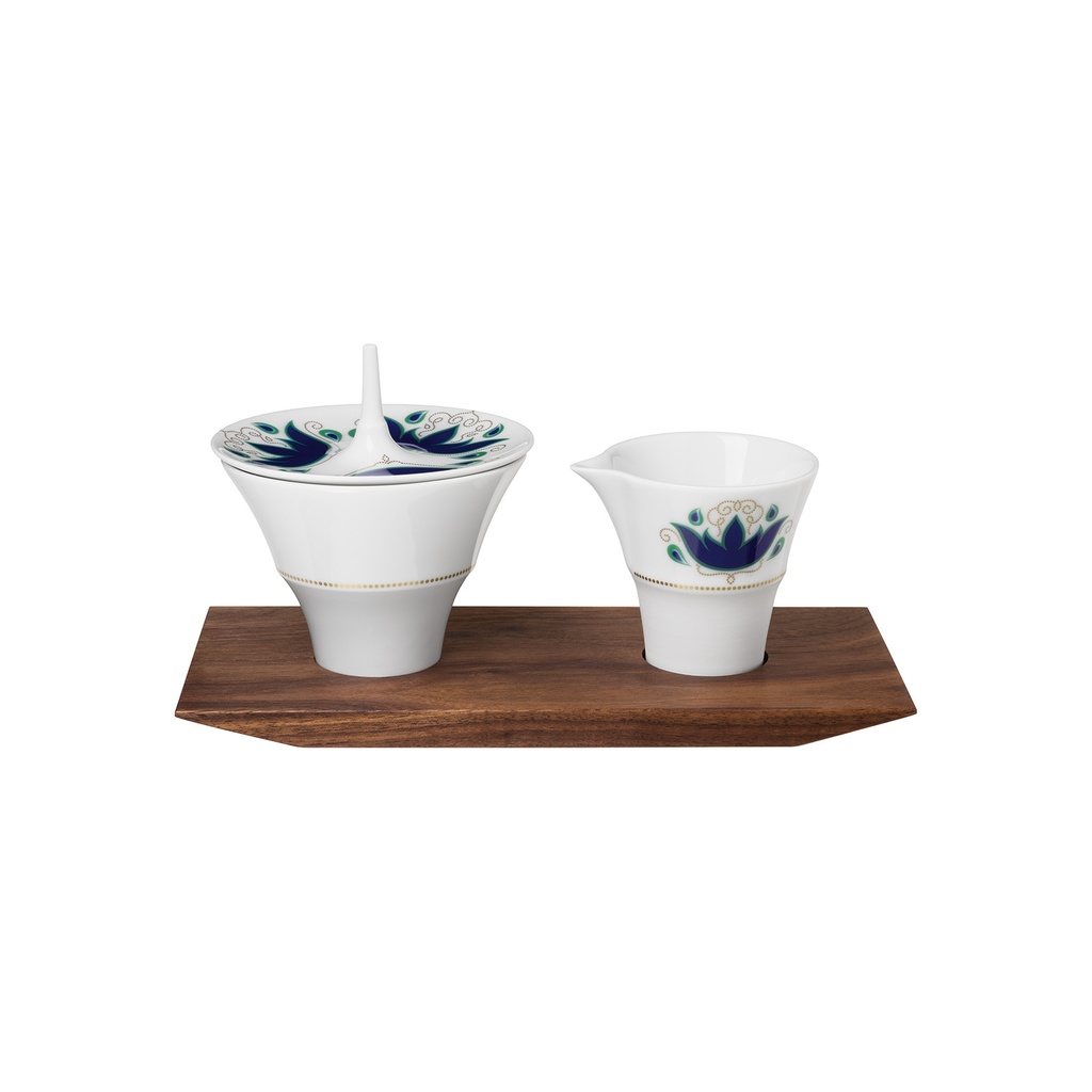 Set of 2 Milk & Sugar Dishes on Tray