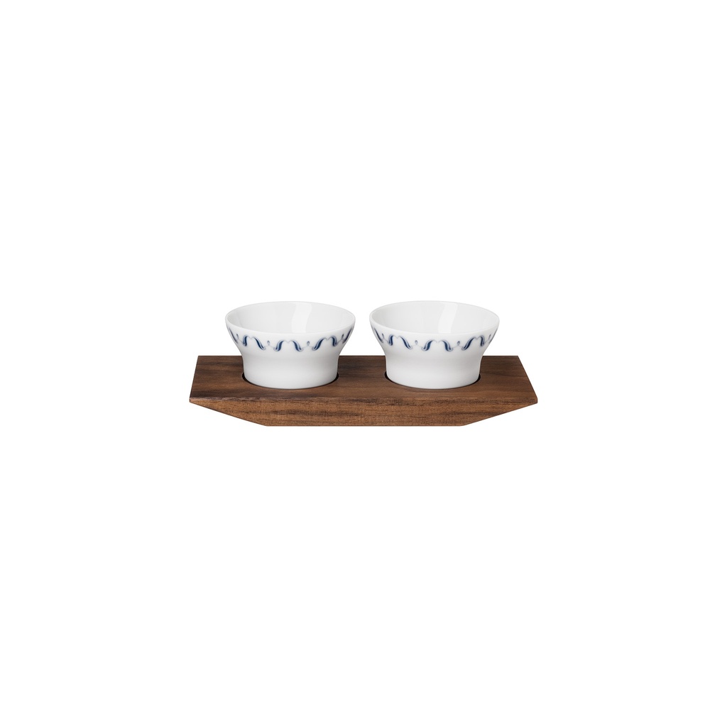 Set of 2 Salt/Spice Dishes on Tray