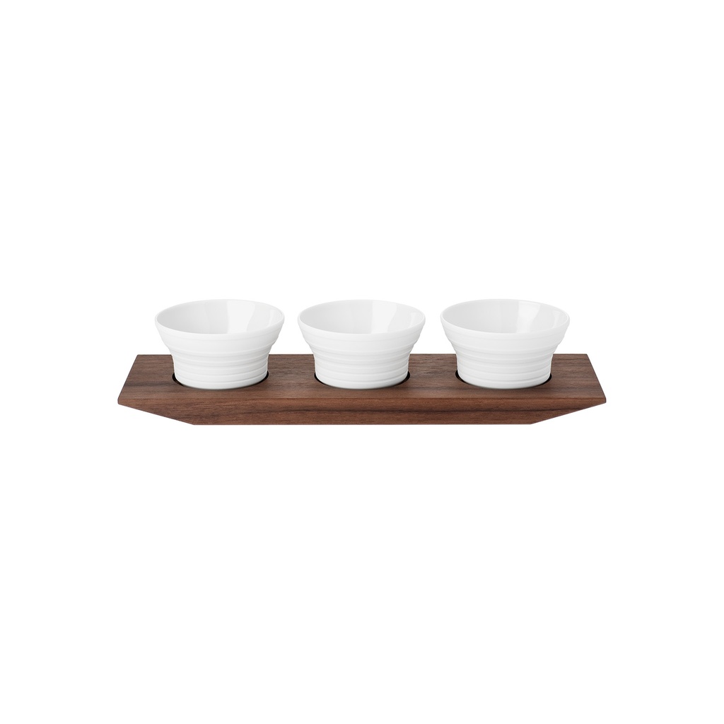 Set of 3 Salt/Spice Dishes on Tray